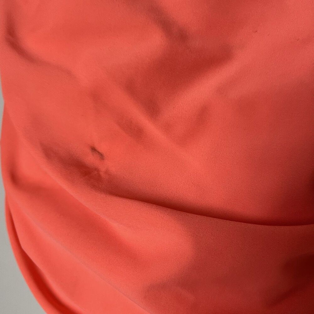 DKNY Swimsuit One Piece Coral Orange Pink Ruffles Women's Size 14 - Picture 6 of 8